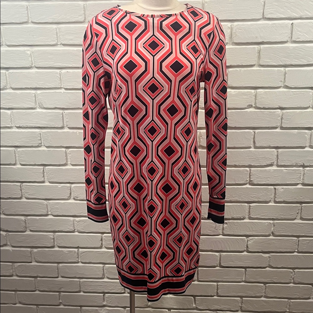 MICHAEL Michael Kors Pink and Black Geometric Dress
